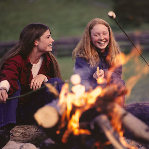 Cozy up to one of our many community campfire pits.