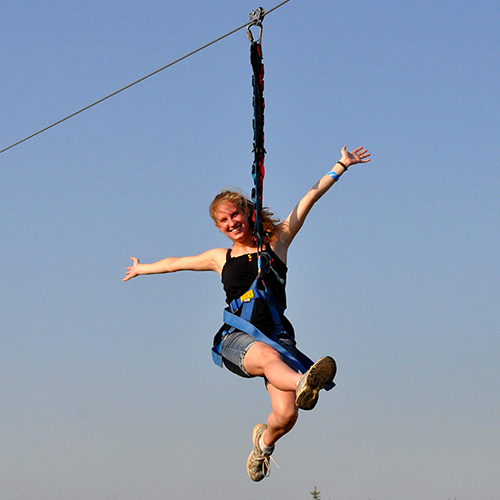 Soar down our 100 foot zipline from our 40 foot observation tower!